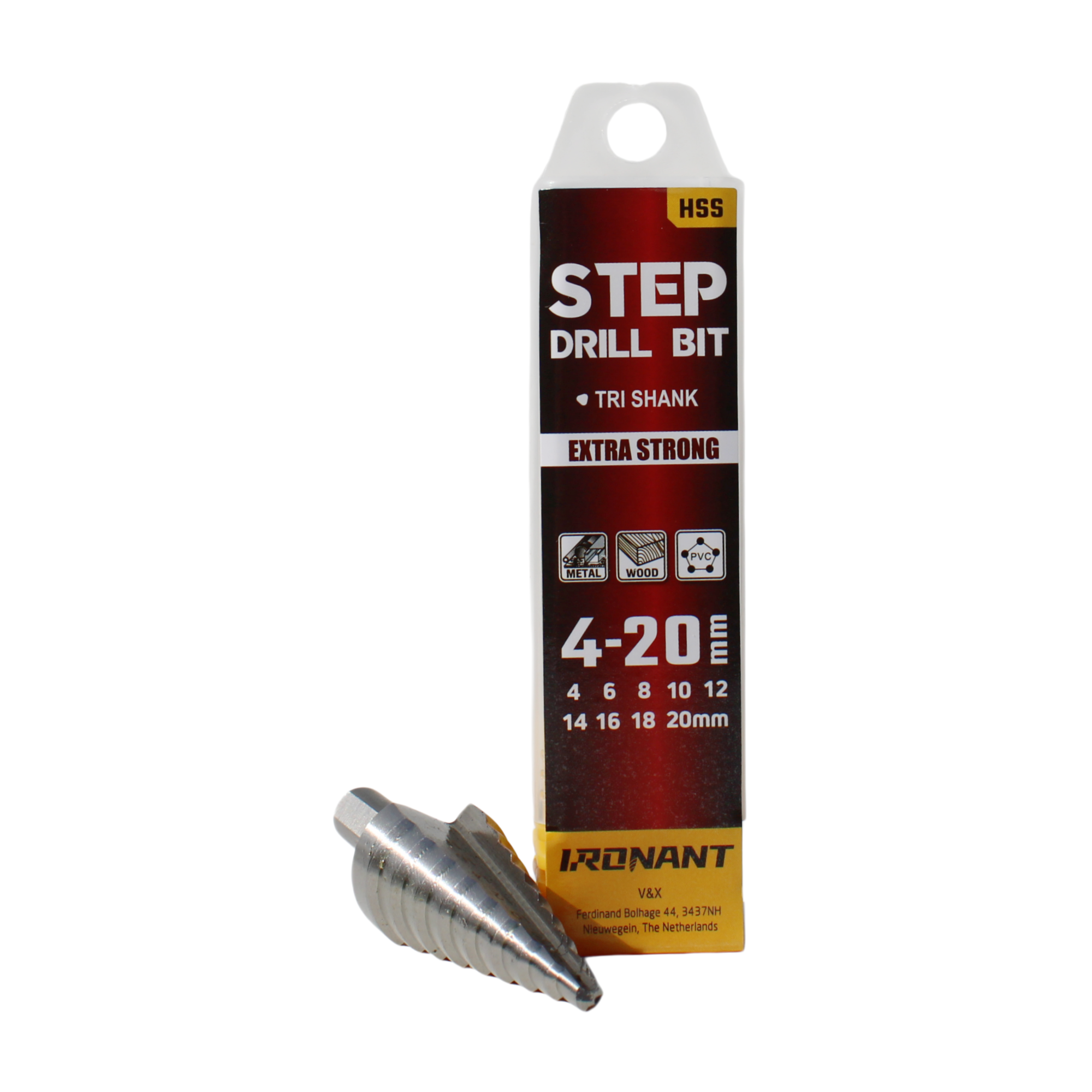 Trappenboor 4 -20mm met rechte groeve - Afbeelding 7