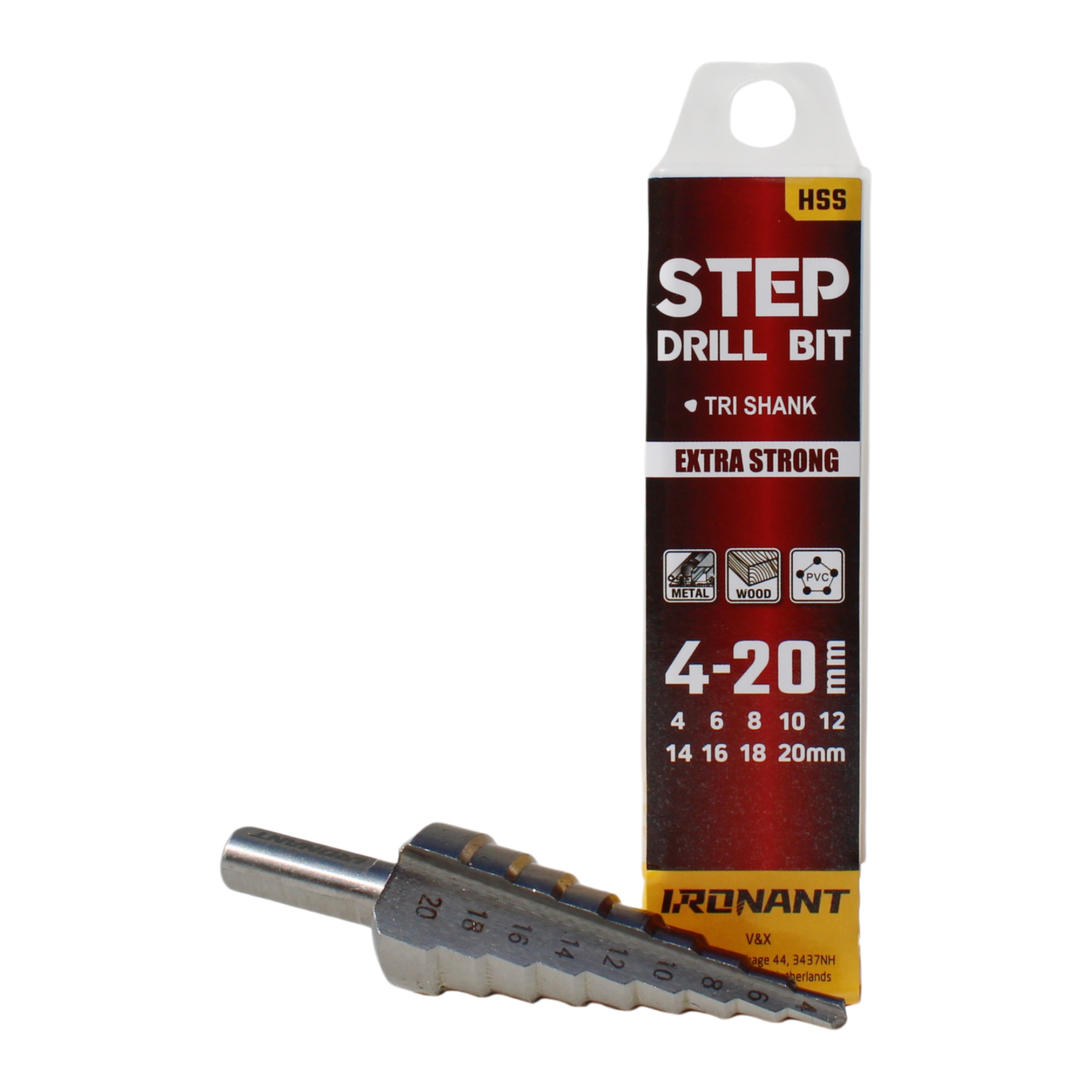 Trappenboor 4 -20mm met rechte groeve - Afbeelding 6