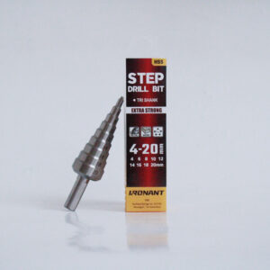 Professionele Ironant trappenboor 4-20mm met rechte groeve gemaakt van HSS staal voor boren in hout, metaal en pvc