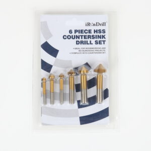 Set van verzinkboren, 5 boren met formaten 6, 8, 10, 12, 16 en 19mm