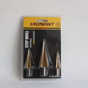 IJzersterke Ironant trappenboren set met rechte groeve (4-12, 4-20 en 4-32mm) gemaakt om in metaal, plastic en hout te boren
